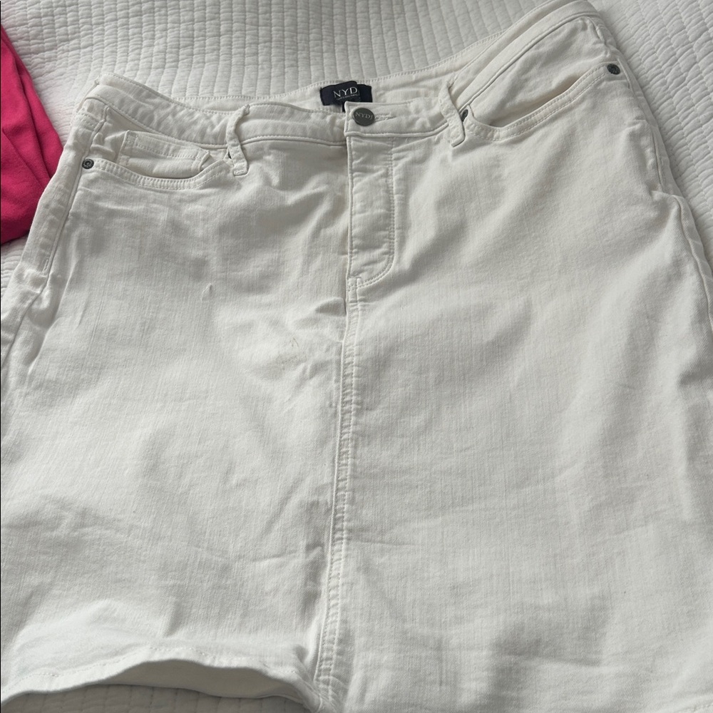NYDJ Off-White Denim Mini Skirt - Picture 4 of 4